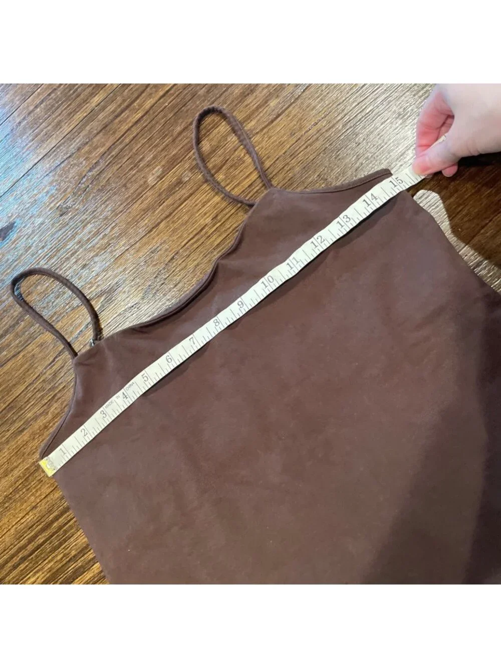 NWT J.Crew Tank Top Sz M Brown Stretch Cotton Shelf-Bra Slim Fitted Staple Basic